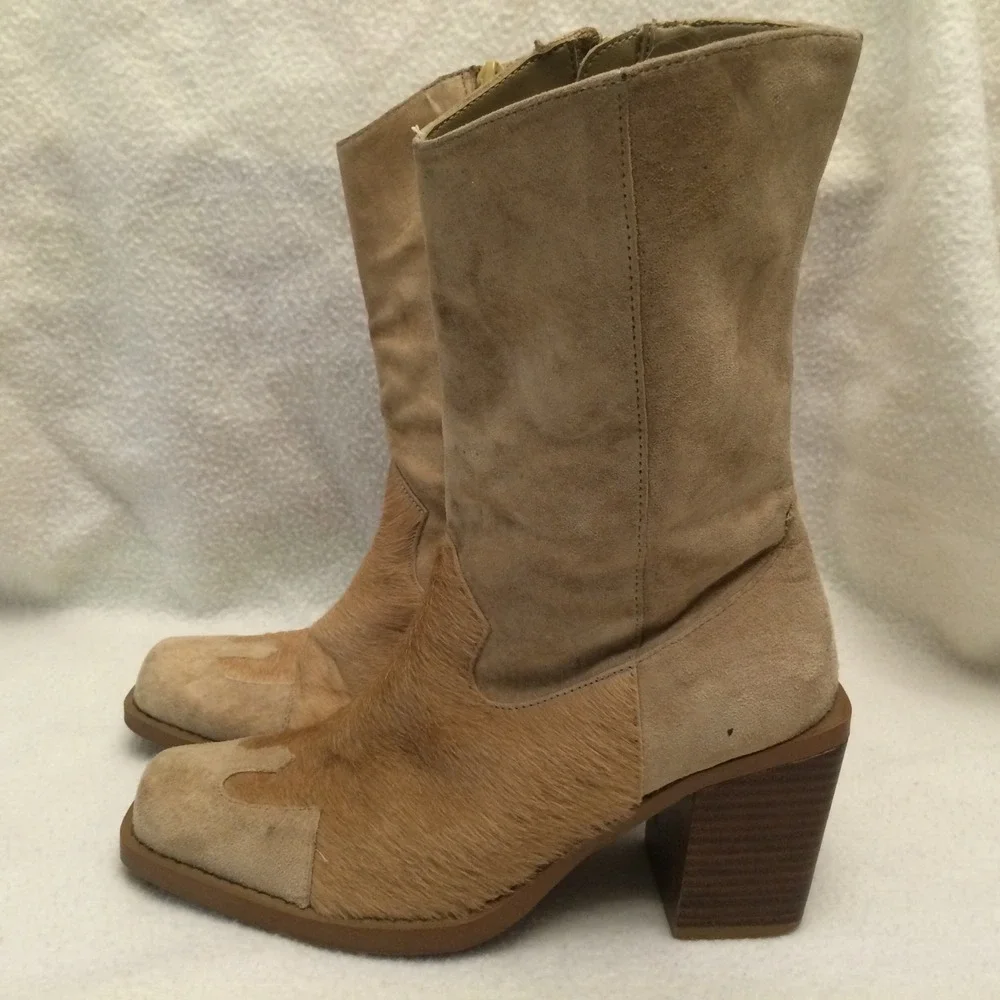 Suede Calf Hair Boots Shoes Women's Size 5.5 On‎ Your Feet 